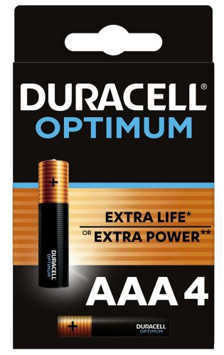 Duracell Батарейки Optimum AAA, 4 штуки